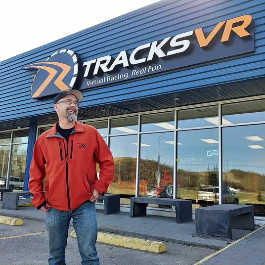 Howard Trawick standing outside the front door of TracksVR