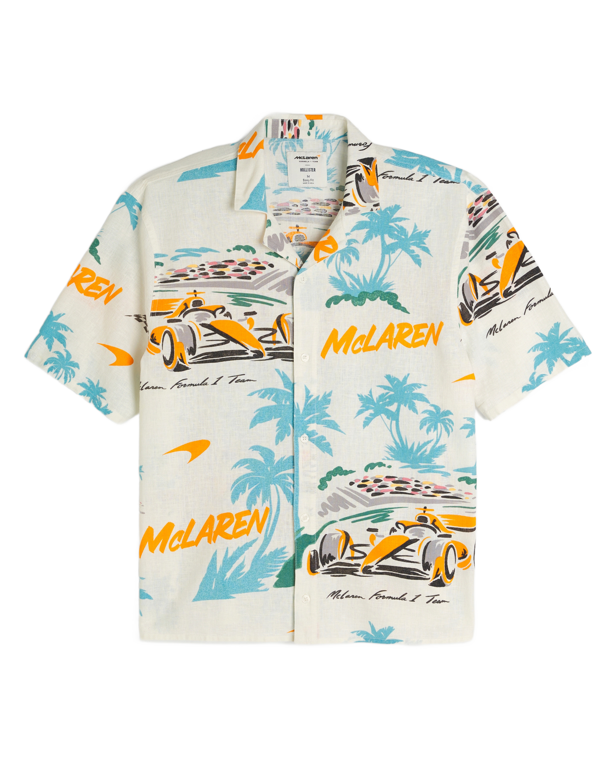 Boxy Linen Blend McLaren Pattern Shirt