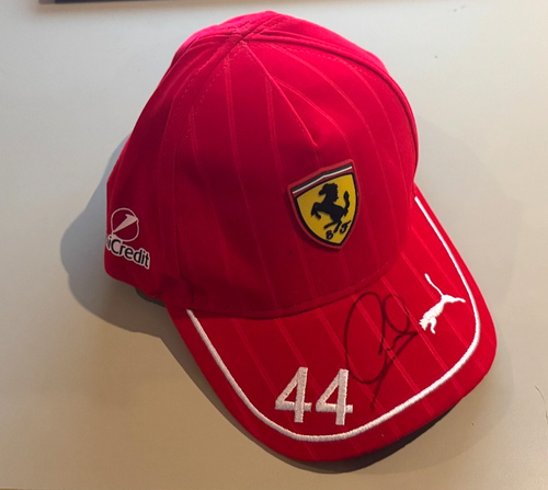Ferrari Cap Signed by Lewis Hamilton